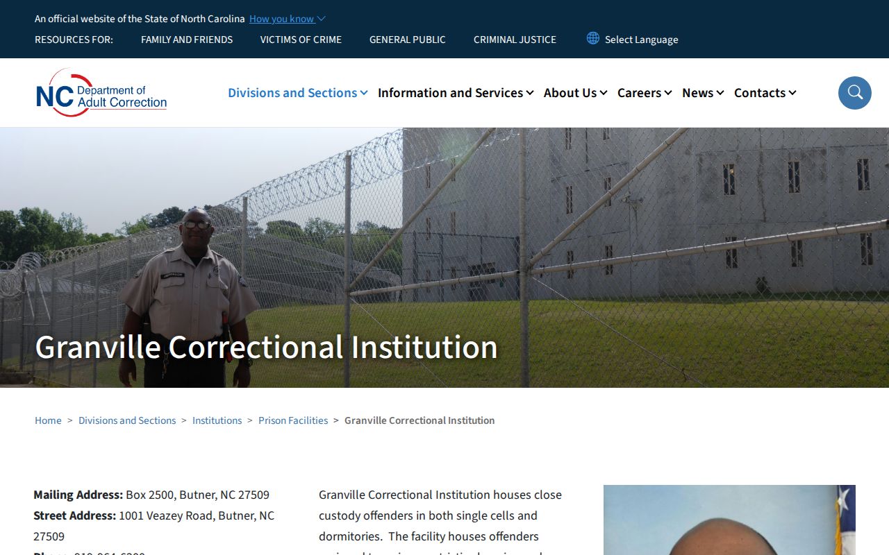 Granville Correctional Institution release and facility information
