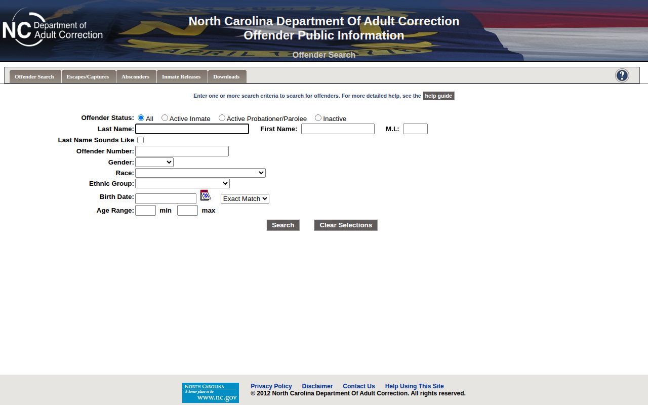Granville County parole and probation NCDAC offender search